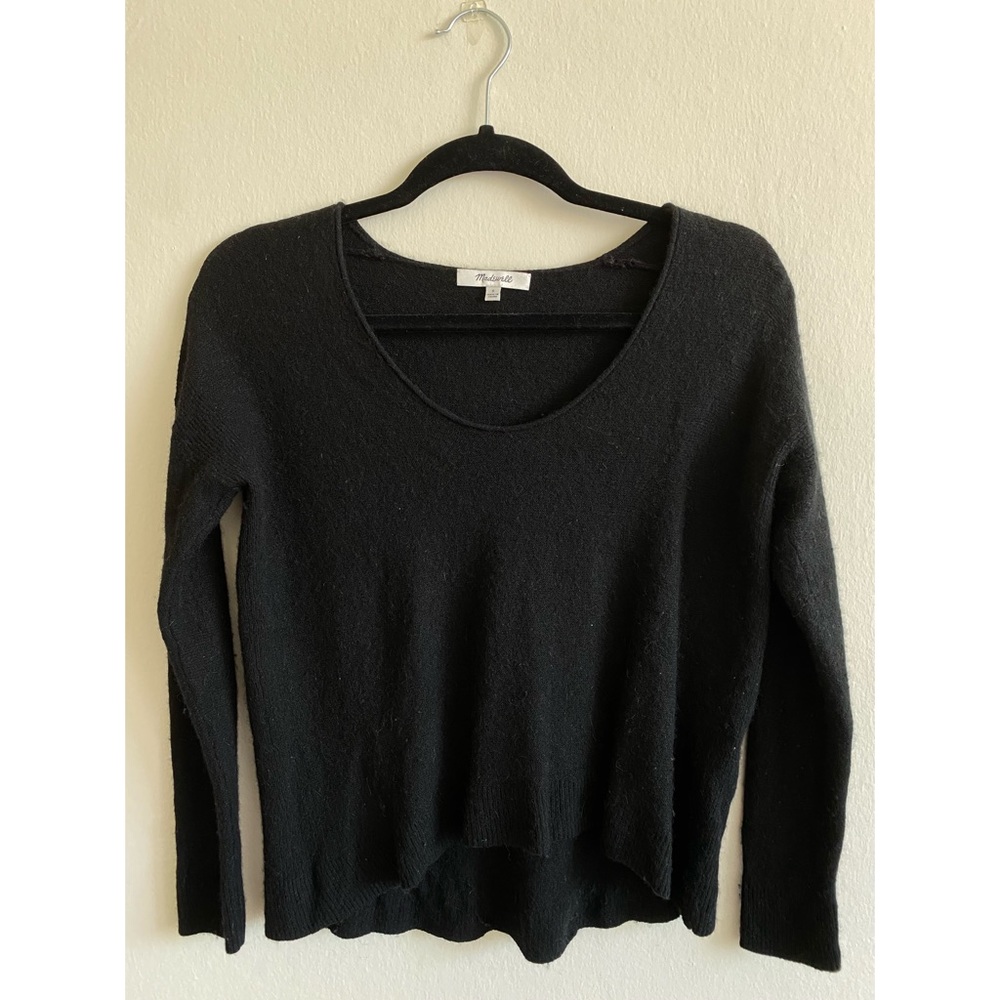 Madewell black merino wool scoop neck sweater